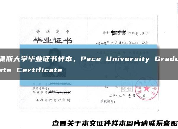 佩斯大学毕业证书样本，Pace University Graduate Certificate缩略图
