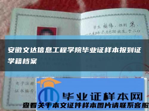 安徽文达信息工程学院毕业证样本报到证学籍档案缩略图