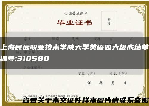 上海民远职业技术学院大学英语四六级成绩单编号:310580缩略图