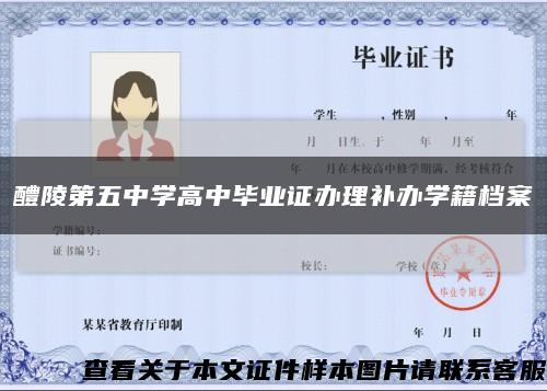 醴陵第五中学高中毕业证办理补办学籍档案缩略图
