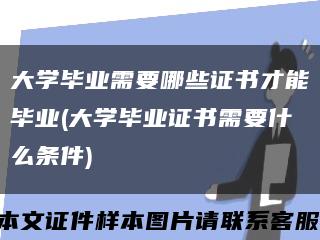大学毕业需要哪些证书才能毕业(大学毕业证书需要什么条件)缩略图