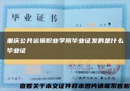 重庆公共运输职业学院毕业证发的是什么毕业证缩略图