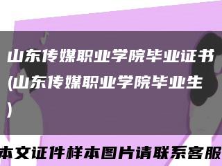 山东传媒职业学院毕业证书(山东传媒职业学院毕业生)缩略图