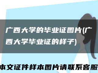 广西大学的毕业证图片(广西大学毕业证的样子)缩略图