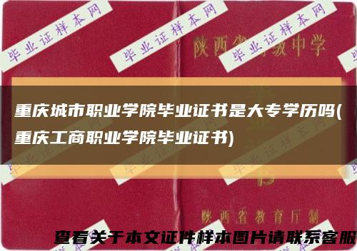 重庆城市职业学院毕业证书是大专学历吗(重庆工商职业学院毕业证书)缩略图