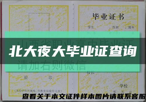 北大夜大毕业证查询缩略图