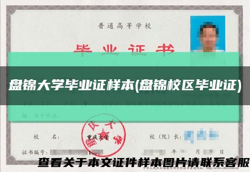 盘锦大学毕业证样本(盘锦校区毕业证)缩略图