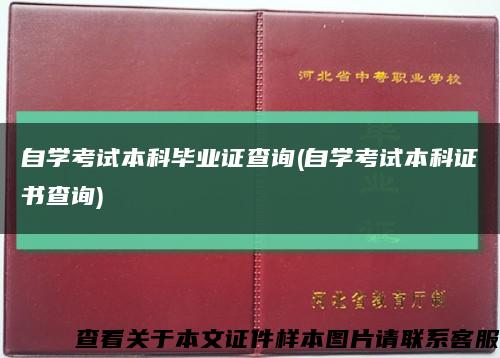 自学考试本科毕业证查询(自学考试本科证书查询)缩略图