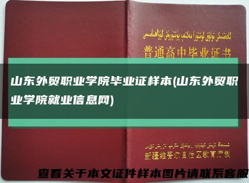 山东外贸职业学院毕业证样本(山东外贸职业学院就业信息网)缩略图