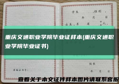 重庆交通职业学院毕业证样本(重庆交通职业学院毕业证书)缩略图