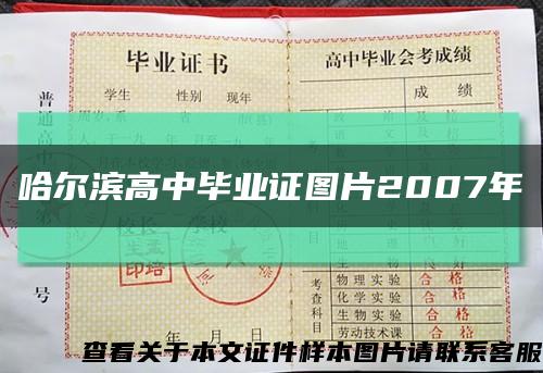 哈尔滨高中毕业证图片2007年缩略图