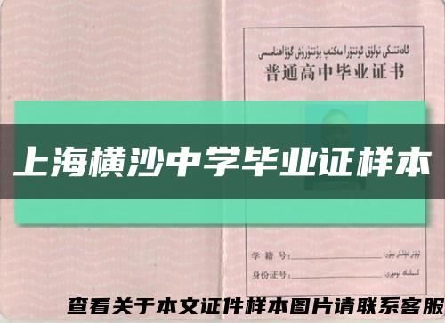 上海横沙中学毕业证样本缩略图