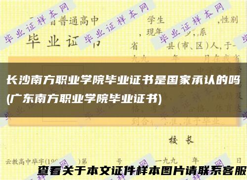 长沙南方职业学院毕业证书是国家承认的吗(广东南方职业学院毕业证书)缩略图