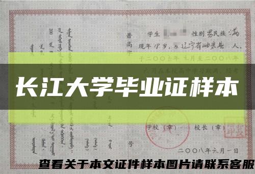 长江大学毕业证样本缩略图