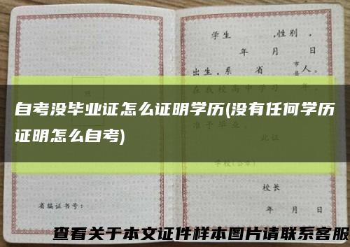 自考没毕业证怎么证明学历(没有任何学历证明怎么自考)缩略图