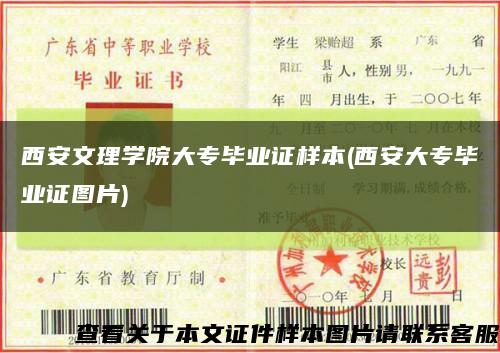西安文理学院大专毕业证样本(西安大专毕业证图片)缩略图