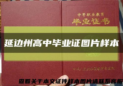 延边州高中毕业证图片样本缩略图