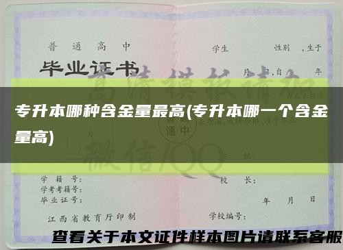 专升本哪种含金量最高(专升本哪一个含金量高)缩略图