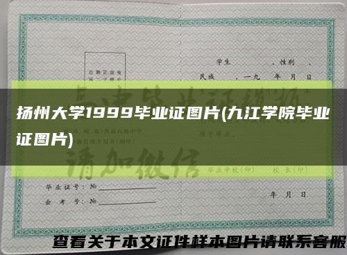 扬州大学1999毕业证图片(九江学院毕业证图片)缩略图