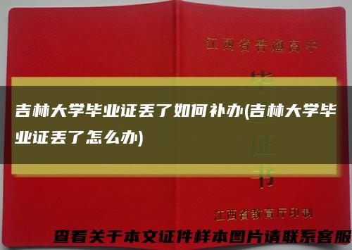 吉林大学毕业证丢了如何补办(吉林大学毕业证丢了怎么办)缩略图