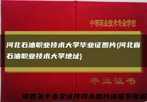 河北石油职业技术大学毕业证图片(河北省石油职业技术大学地址)缩略图