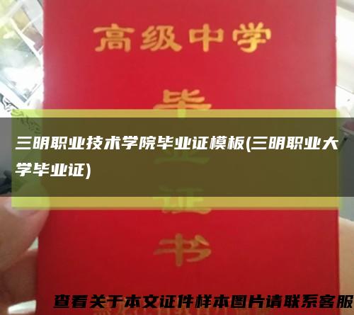 三明职业技术学院毕业证模板(三明职业大学毕业证)缩略图