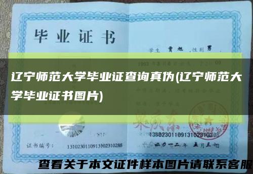 辽宁师范大学毕业证查询真伪(辽宁师范大学毕业证书图片)缩略图