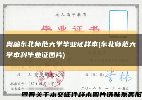 奥鹏东北师范大学毕业证样本(东北师范大学本科毕业证图片)缩略图
