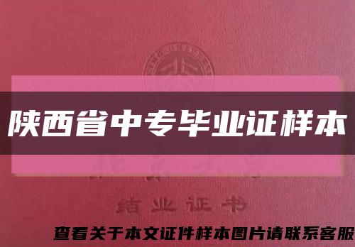陕西省中专毕业证样本缩略图