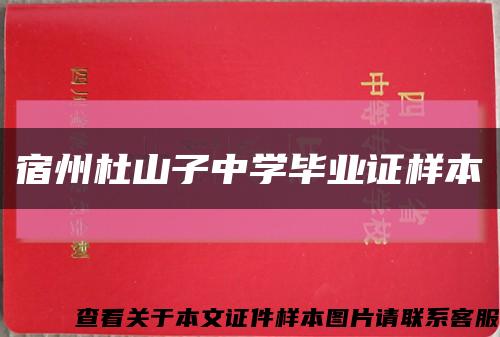 宿州杜山子中学毕业证样本缩略图