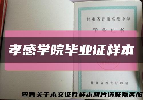 孝感学院毕业证样本缩略图