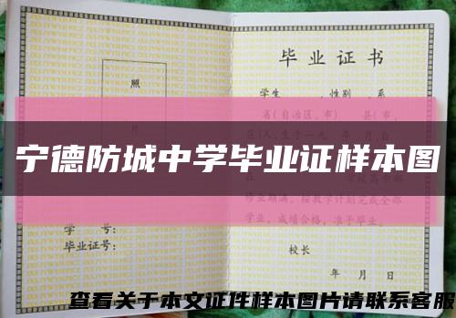 宁德防城中学毕业证样本图缩略图