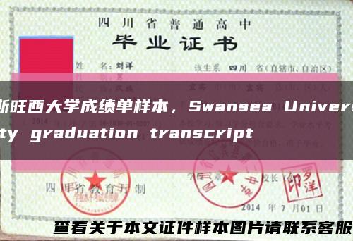 斯旺西大学成绩单样本，Swansea University graduation transcript缩略图