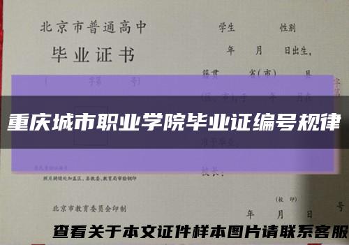 重庆城市职业学院毕业证编号规律缩略图