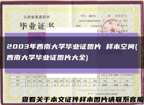 2003年西南大学毕业证图片 样本空间(西南大学毕业证图片大全)缩略图