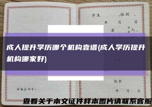 成人提升学历哪个机构靠谱(成人学历提升机构哪家好)缩略图