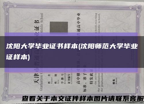 沈阳大学毕业证书样本(沈阳师范大学毕业证样本)缩略图