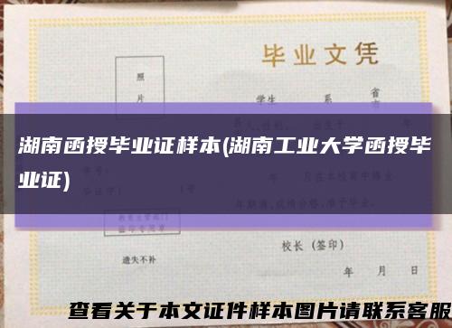 湖南函授毕业证样本(湖南工业大学函授毕业证)缩略图