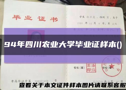 94年四川农业大学毕业证样本()缩略图