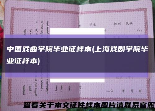 中国戏曲学院毕业证样本(上海戏剧学院毕业证样本)缩略图
