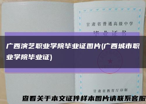 广西演艺职业学院毕业证图片(广西城市职业学院毕业证)缩略图