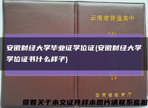 安徽财经大学毕业证学位证(安徽财经大学学位证书什么样子)缩略图