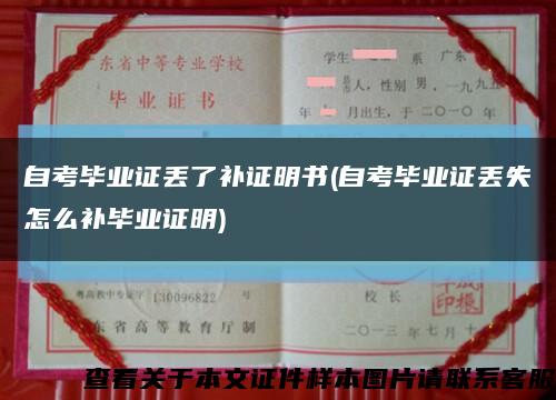 自考毕业证丢了补证明书(自考毕业证丢失怎么补毕业证明)缩略图