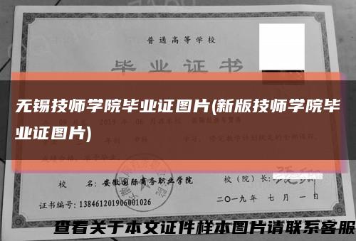无锡技师学院毕业证图片(新版技师学院毕业证图片)缩略图