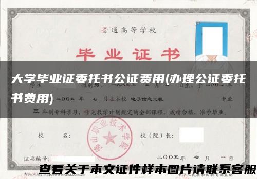大学毕业证委托书公证费用(办理公证委托书费用)缩略图