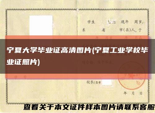 宁夏大学毕业证高清图片(宁夏工业学校毕业证照片)缩略图