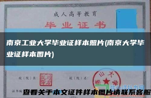 南京工业大学毕业证样本照片(南京大学毕业证样本图片)缩略图