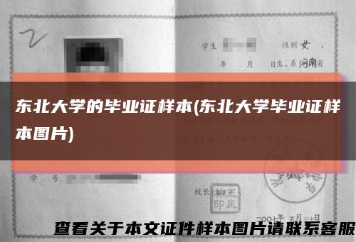 东北大学的毕业证样本(东北大学毕业证样本图片)缩略图