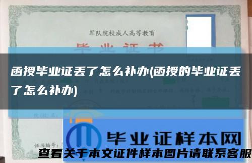 函授毕业证丢了怎么补办(函授的毕业证丢了怎么补办)缩略图