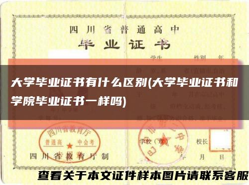 大学毕业证书有什么区别(大学毕业证书和学院毕业证书一样吗)缩略图